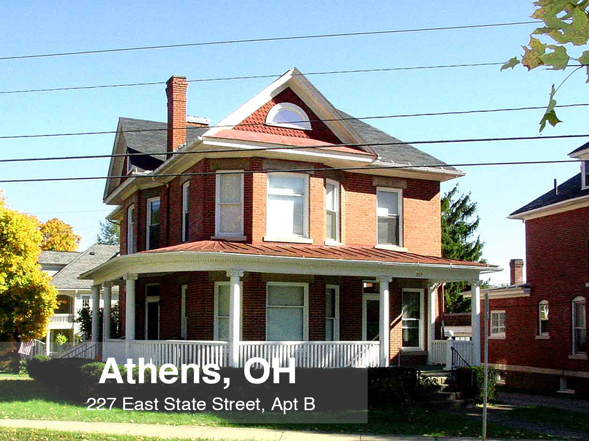 227 East State, Apt B Athens CAPSTONE Properties Athens Ohio